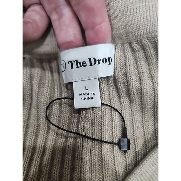 The Drop Sweater Pants Catalina Pull-On Rib Flare Beige NWOT Women's Large - Picture 7 of 10